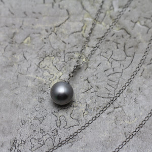 14mm 黒蝶バロックパール チェーンネックレス