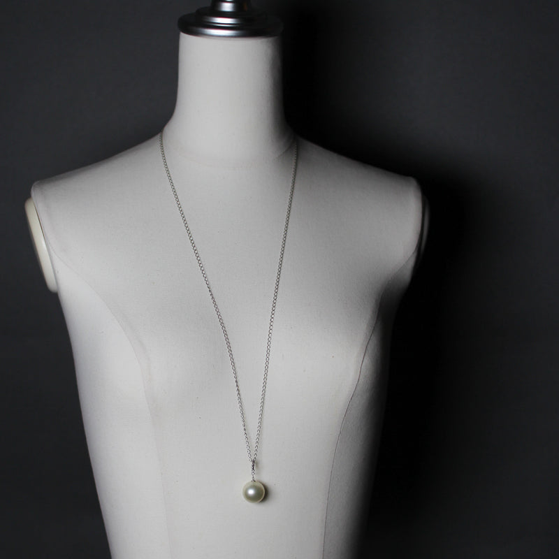 15mm 白蝶パール チェーンネックレス