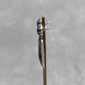 ブルーサファイア × スモーキーピンクサファイア　ピアス