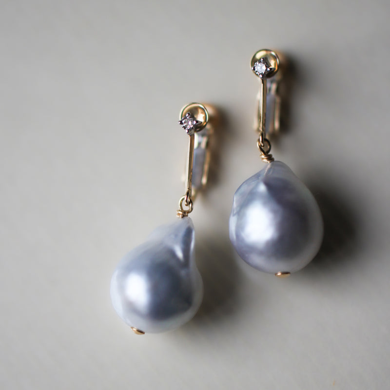 白蝶バロックパール イヤリング