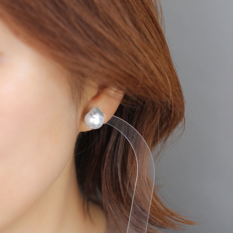 11mm 白蝶バロックパール ピアス