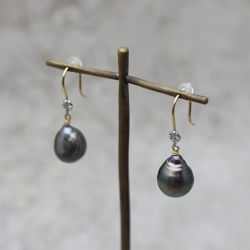 黒蝶バロックパール フックピアス