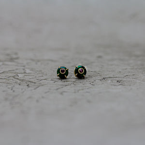 翡翠 × ルビー スタッドピアス（Ssize）