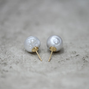 11mm 白蝶バロックパール ピアス