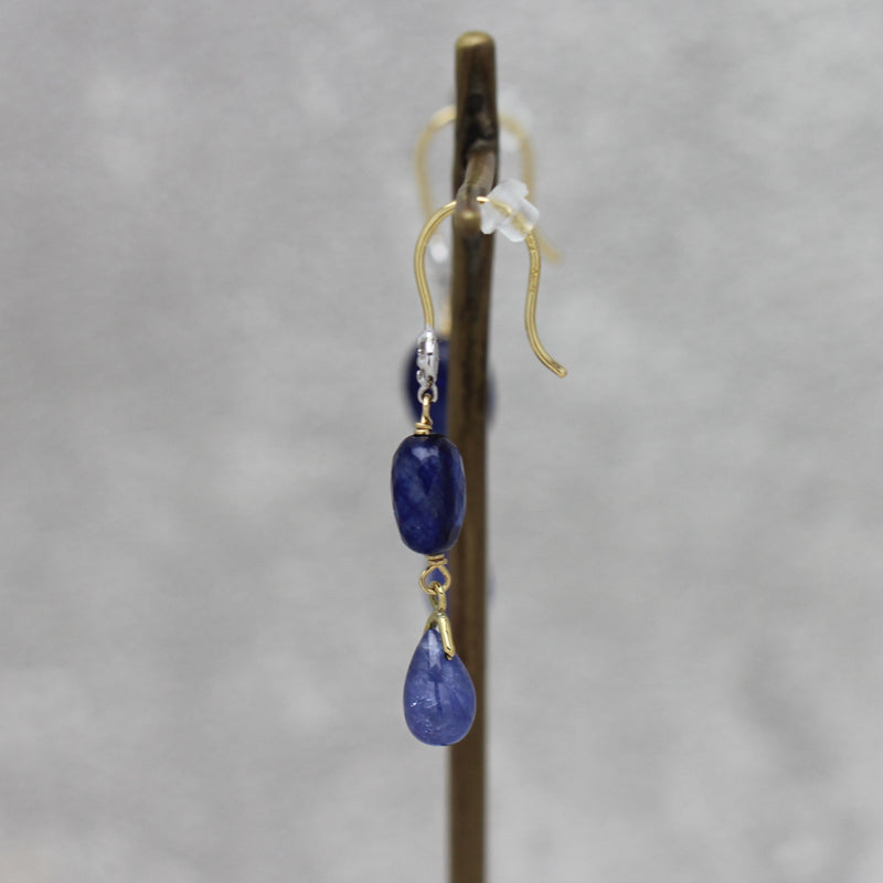 サファイア × ダイヤモンド　フックピアス