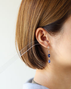 サファイア × ダイヤモンド　フックピアス