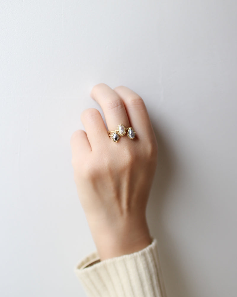 白蝶ケシパール リング