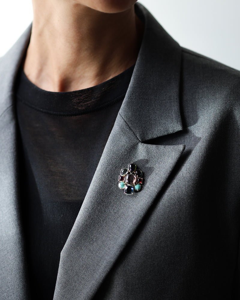 トルマリン × ロンドンブルートパーズ ブローチ