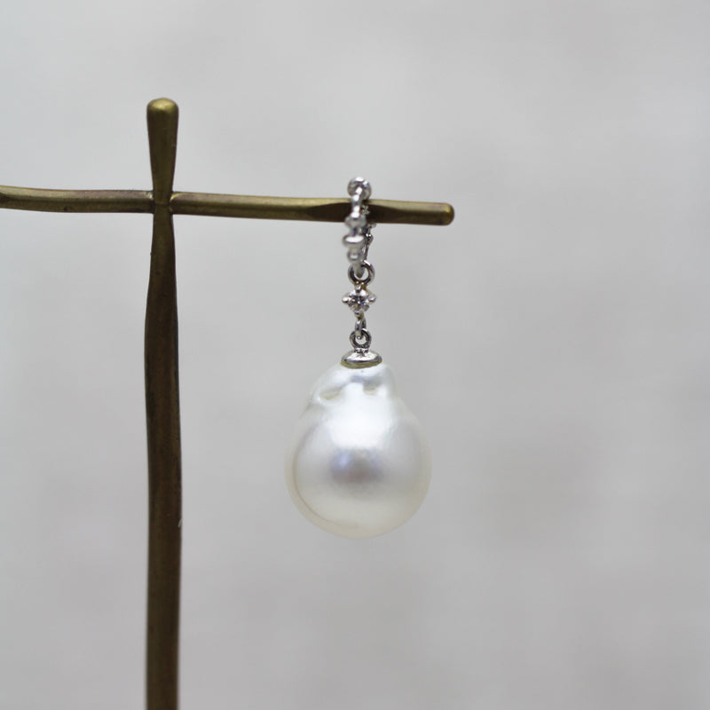 12mm 白蝶バロックパール ペンダントトップ