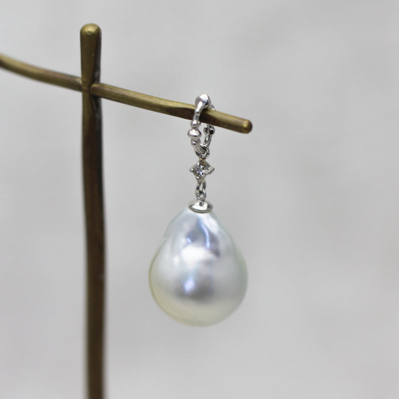 14mm 白蝶バロックパール ペンダントトップ